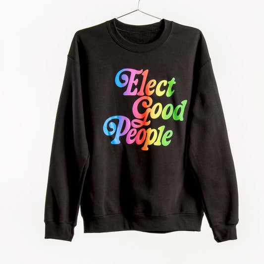Black Crewneck with Rainbow Logo