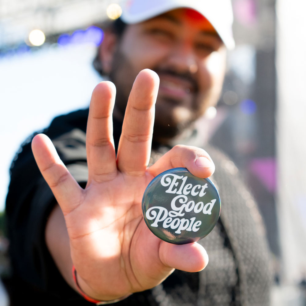 Elect Good People 'Rainbow Holo' Button