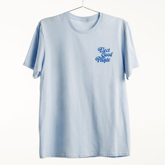 Light Blue T-Shirt with Blue Pocket Logo