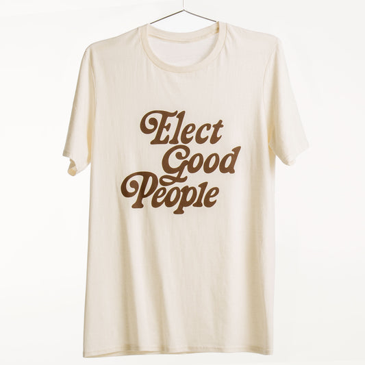Beige T-Shirt with Brown Logo