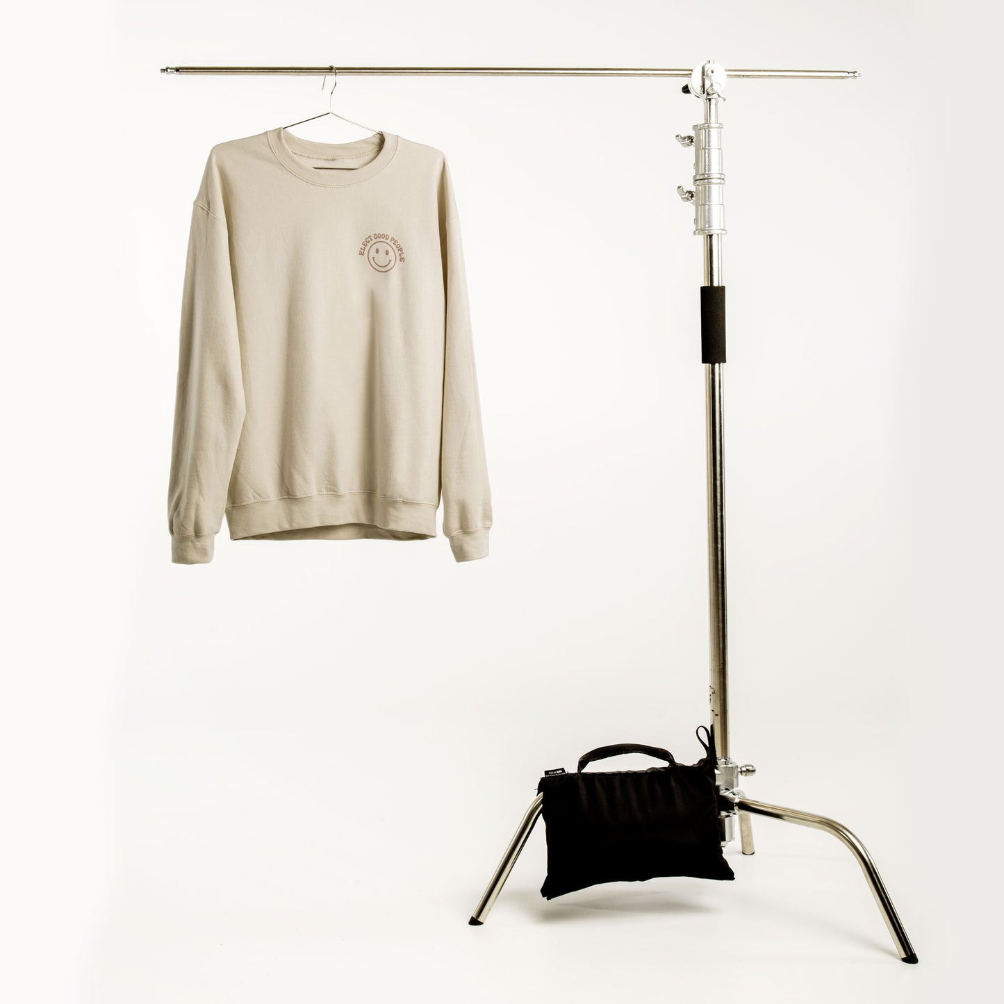 Beige Crewneck with Brown Smiley