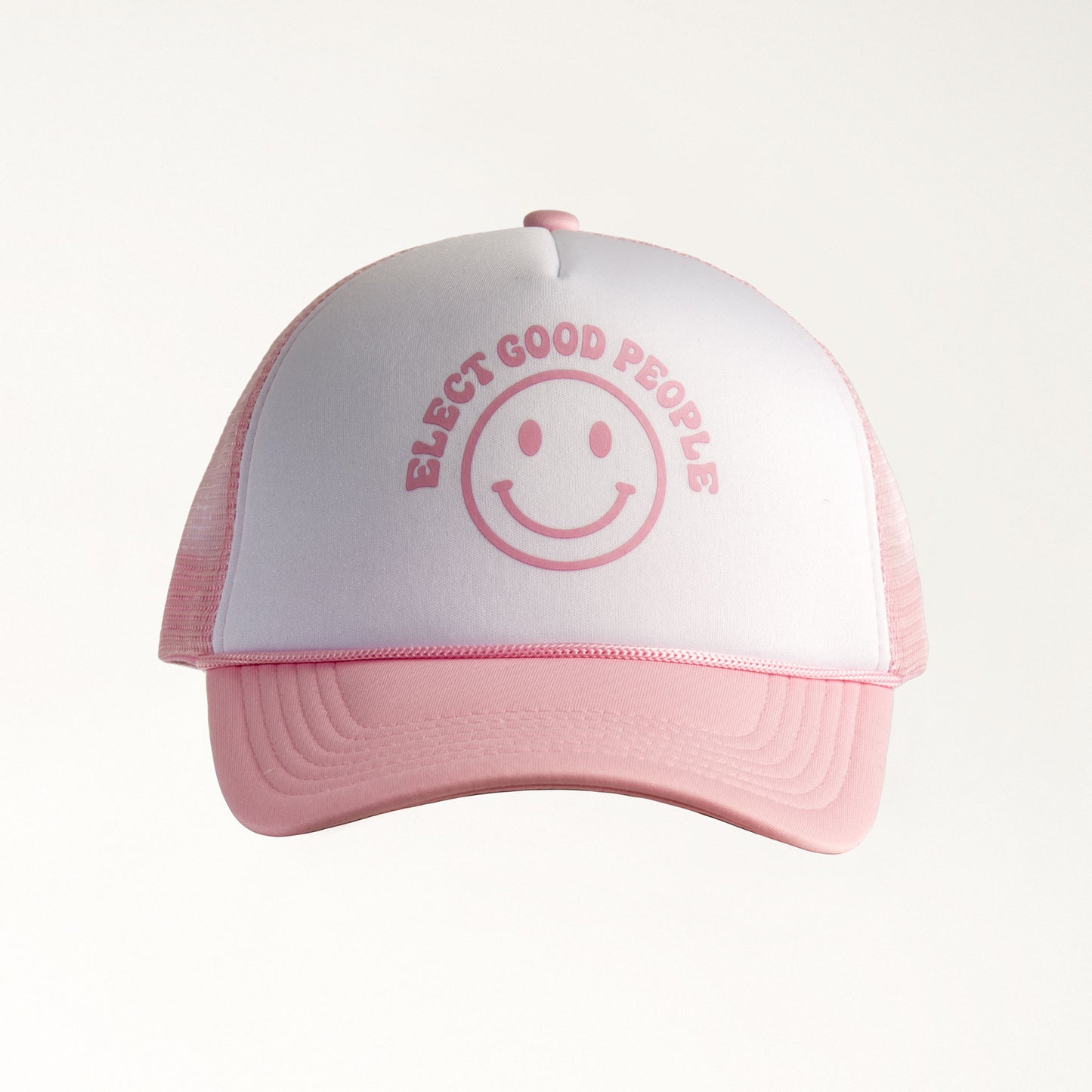 Pink Smiley Trucker Hat