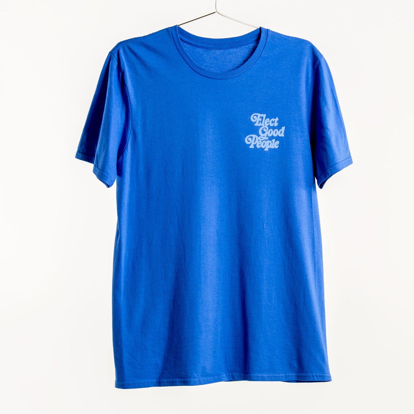 Blue T-Shirt with Light Blue Pocket Logo