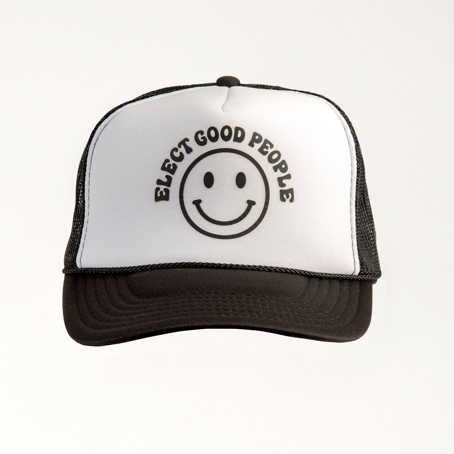 Black Smiley Trucker Hat