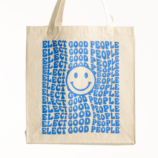 Blue Smiley Tote Bag