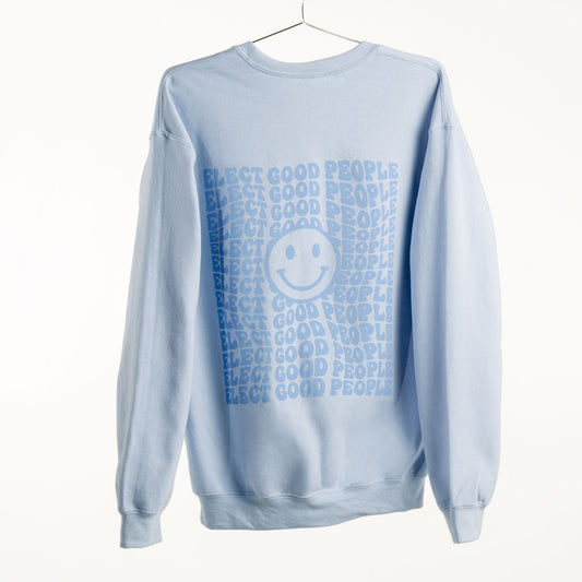 Light Blue Crewneck Wavy Sweatshirt
