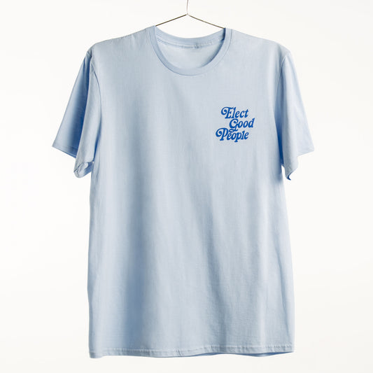 Light Blue T-Shirt with Royal Blue Pocket Logo