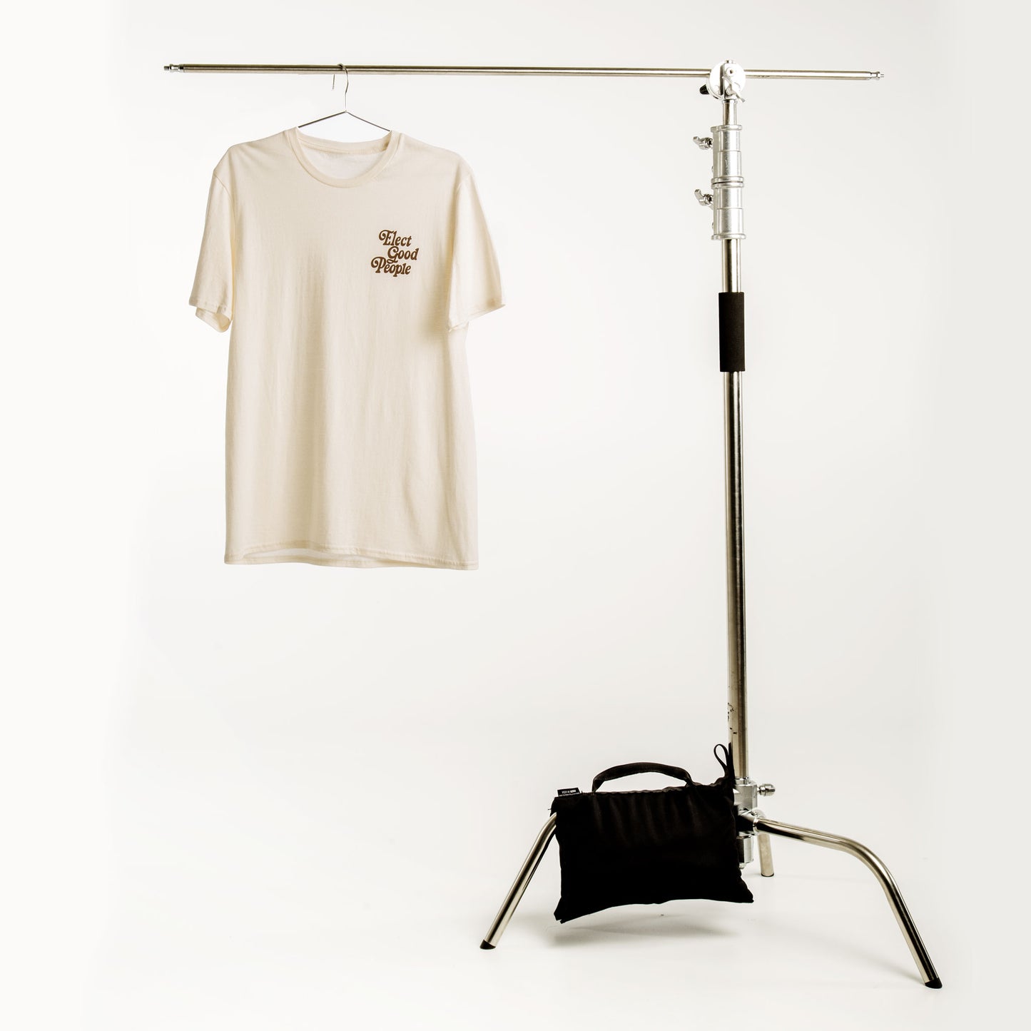 Beige T-Shirt with Brown Pocket Logo