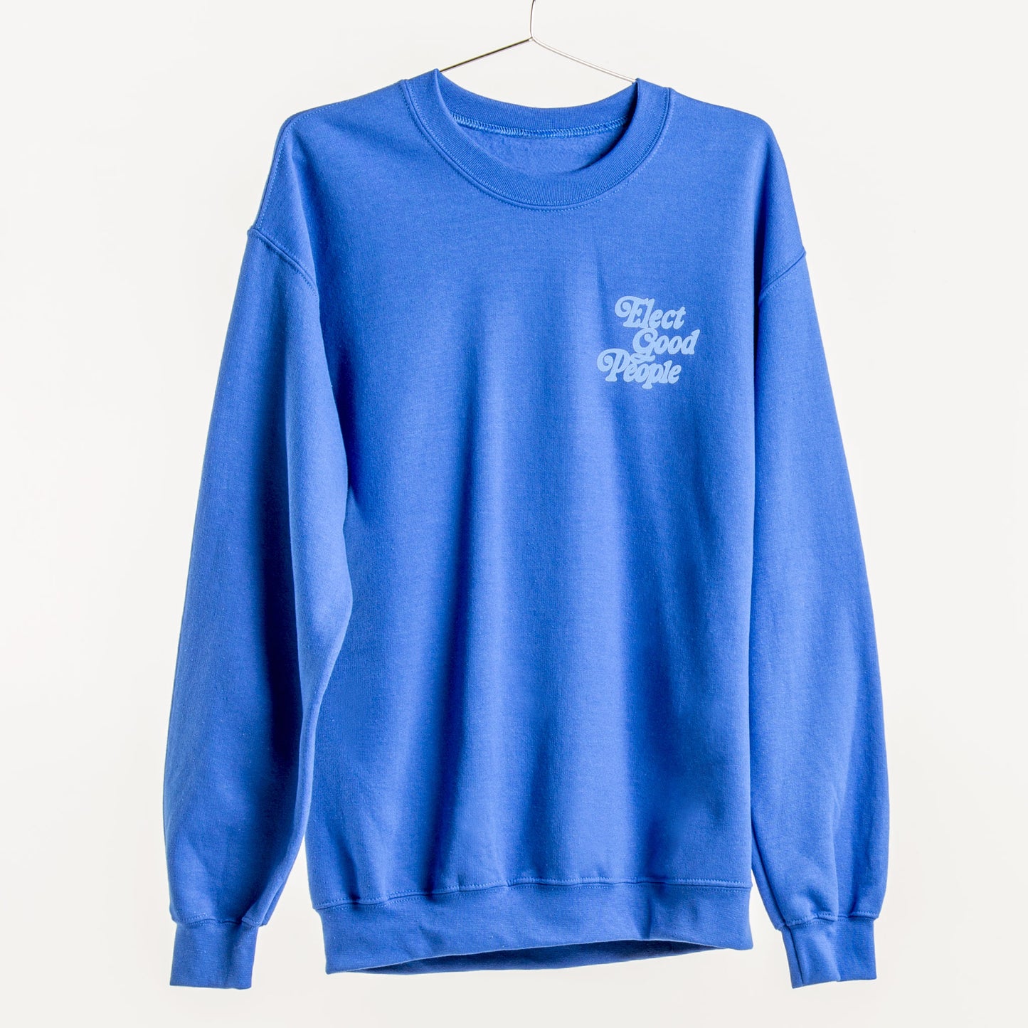 Royal Blue Crew Sweatshirt with Light Blue Logo