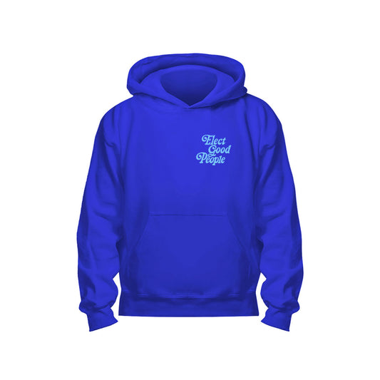 Royal Blue Pullover Hoodie Sweatshirt with Light Blue Logo